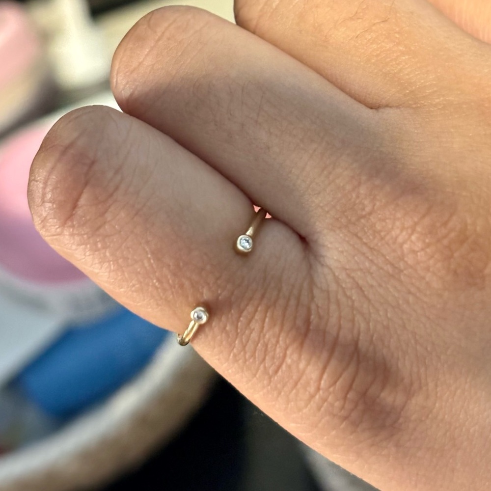 14k gold open diamond adjustable ring